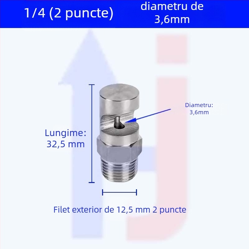 Duza de pulverizare din oțel inoxidabil, cu unghi larg, tip K, pentru răcire industrială și reducerea prafului, filet exterior