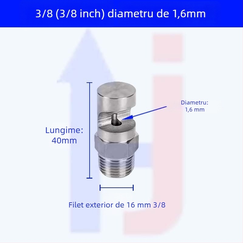Duza de pulverizare din oțel inoxidabil, cu unghi larg, tip K, pentru răcire industrială și reducerea prafului, filet exterior