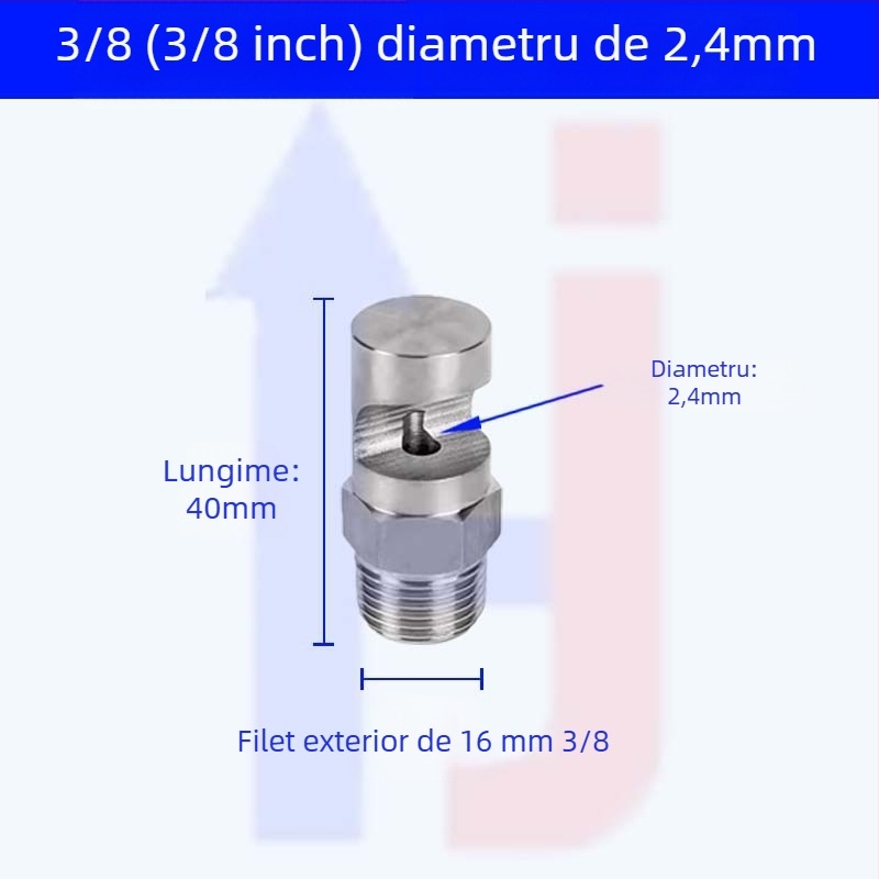 Duza de pulverizare din oțel inoxidabil, cu unghi larg, tip K, pentru răcire industrială și reducerea prafului, filet exterior
