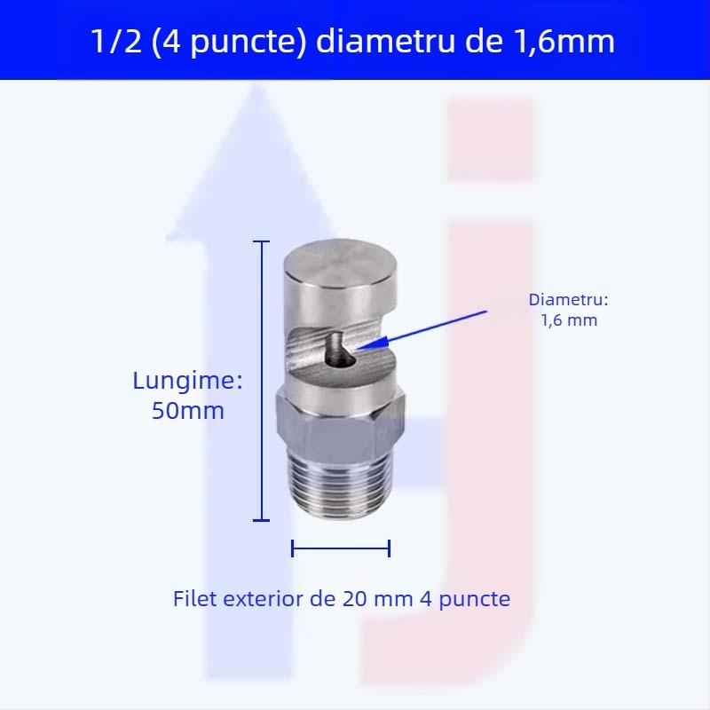 Duza de pulverizare din oțel inoxidabil, cu unghi larg, tip K, pentru răcire industrială și reducerea prafului, filet exterior