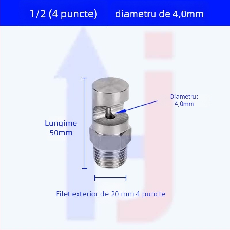 Duza de pulverizare din oțel inoxidabil, cu unghi larg, tip K, pentru răcire industrială și reducerea prafului, filet exterior