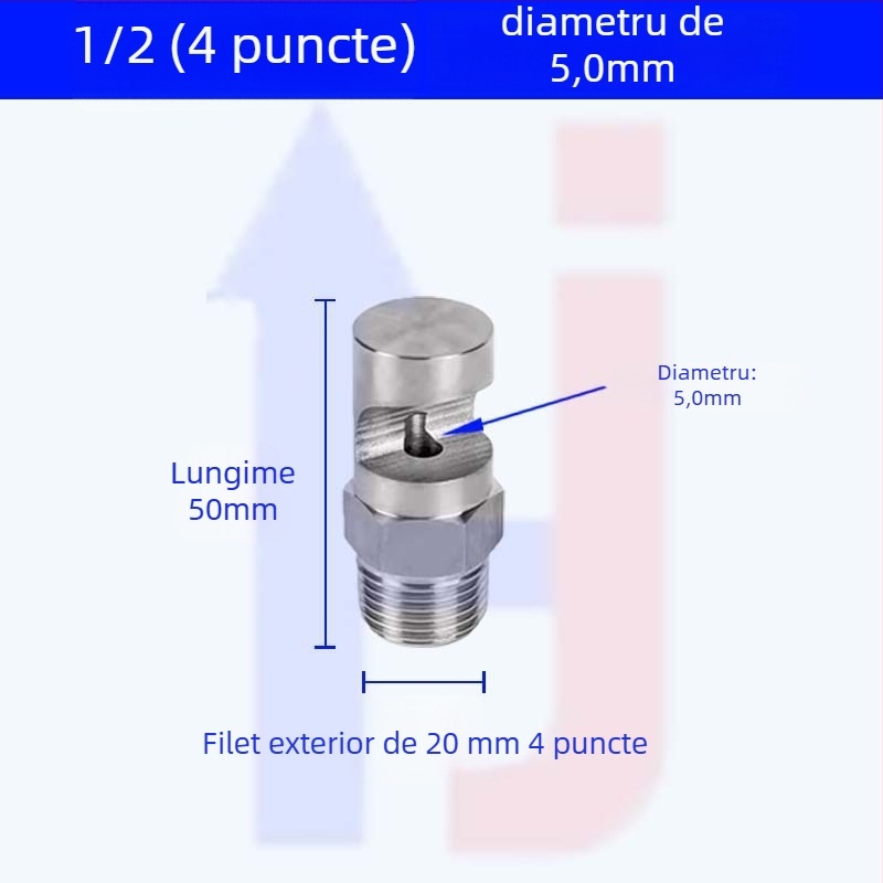 Duza de pulverizare din oțel inoxidabil, cu unghi larg, tip K, pentru răcire industrială și reducerea prafului, filet exterior