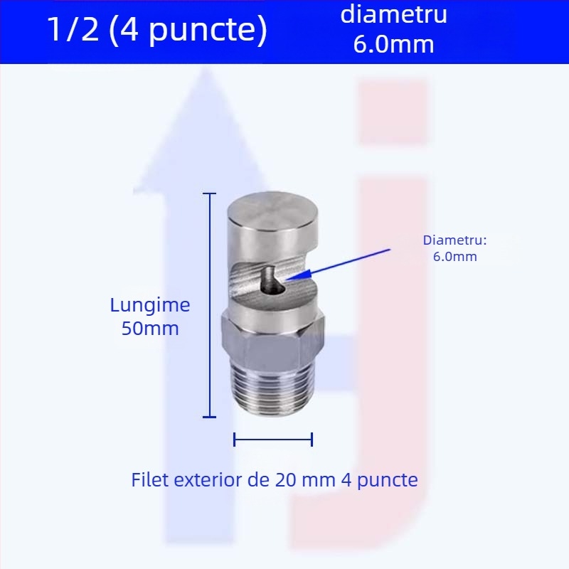 Duza de pulverizare din oțel inoxidabil, cu unghi larg, tip K, pentru răcire industrială și reducerea prafului, filet exterior