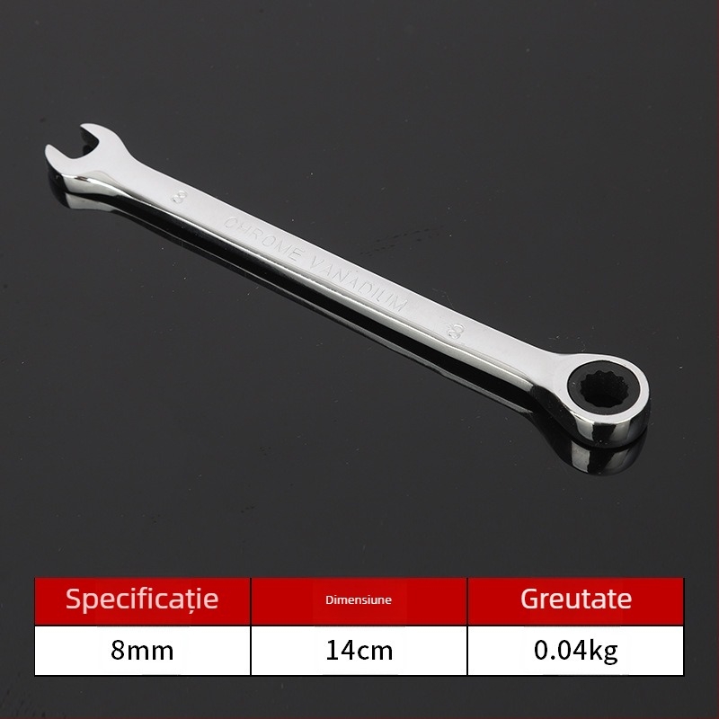 Cheie cu clichet industrial, deschidere deschisă, cu utilizare dublă, cheie cu șase colțuri, instrument pentru reparații auto, oțel cu carbon înalt