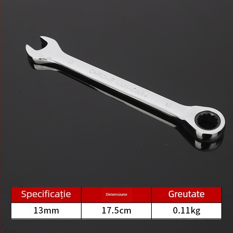 Cheie cu clichet industrial, deschidere deschisă, cu utilizare dublă, cheie cu șase colțuri, instrument pentru reparații auto, oțel cu carbon înalt