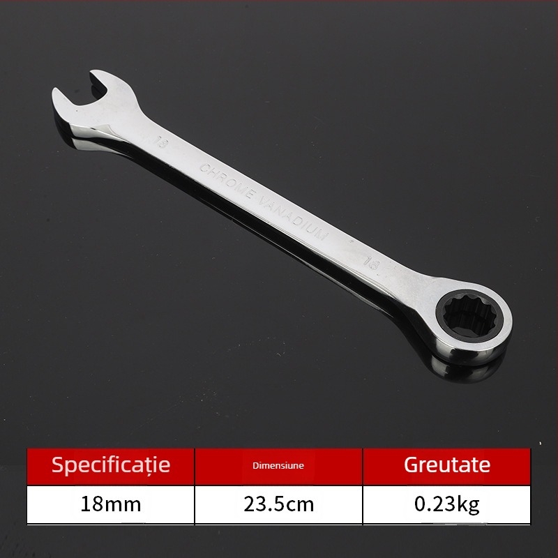 Cheie cu clichet industrial, deschidere deschisă, cu utilizare dublă, cheie cu șase colțuri, instrument pentru reparații auto, oțel cu carbon înalt
