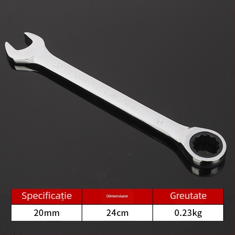 Cheie cu clichet industrial, deschidere deschisă, cu utilizare dublă, cheie cu șase colțuri, instrument pentru reparații auto, oțel cu carbon înalt