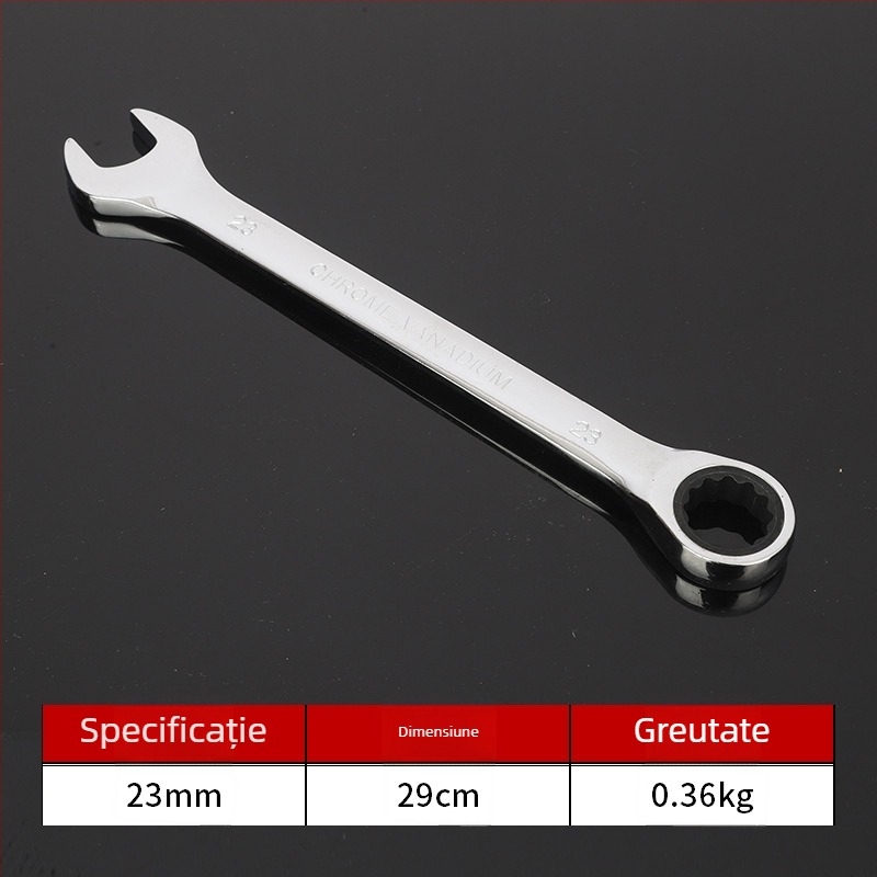 Cheie cu clichet industrial, deschidere deschisă, cu utilizare dublă, cheie cu șase colțuri, instrument pentru reparații auto, oțel cu carbon înalt