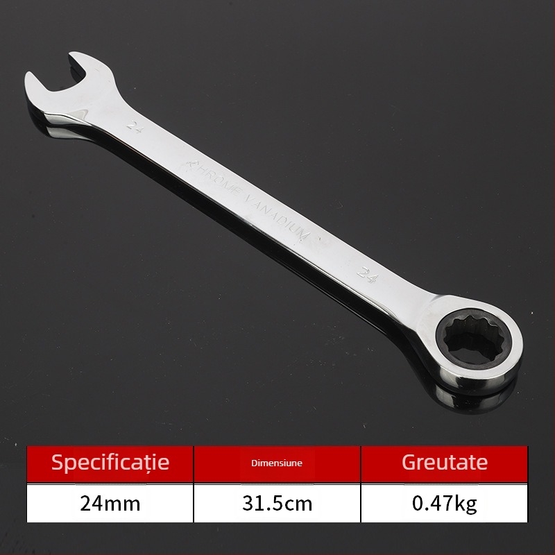 Cheie cu clichet industrial, deschidere deschisă, cu utilizare dublă, cheie cu șase colțuri, instrument pentru reparații auto, oțel cu carbon înalt