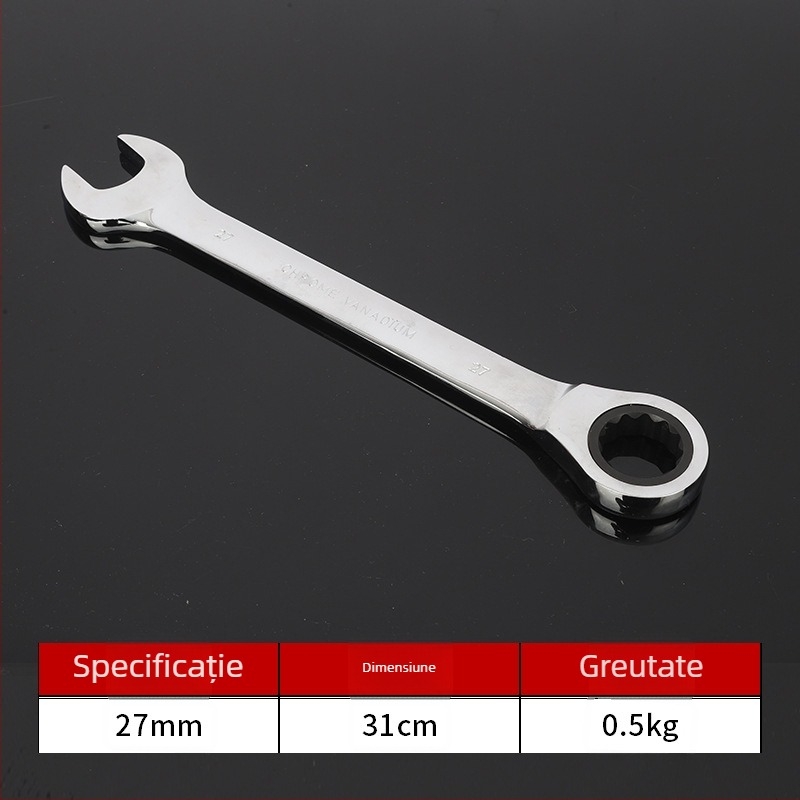 Cheie cu clichet industrial, deschidere deschisă, cu utilizare dublă, cheie cu șase colțuri, instrument pentru reparații auto, oțel cu carbon înalt