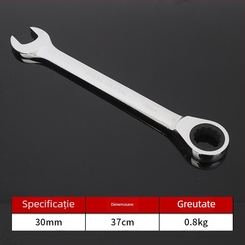 Cheie cu clichet industrial, deschidere deschisă, cu utilizare dublă, cheie cu șase colțuri, instrument pentru reparații auto, oțel cu carbon înalt