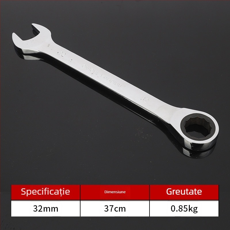Cheie cu clichet industrial, deschidere deschisă, cu utilizare dublă, cheie cu șase colțuri, instrument pentru reparații auto, oțel cu carbon înalt