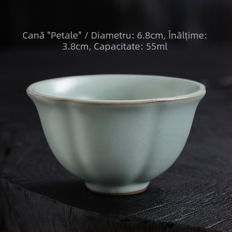 Ceașcă de ceai Ru Kiln, Ge Kiln cu glazură crăpată, ceramică, pentru casă și birou, mică ceașcă pentru degustare de ceai