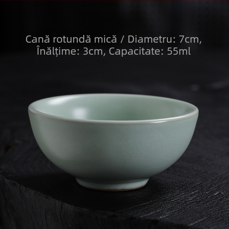 Ceașcă de ceai Ru Kiln, Ge Kiln cu glazură crăpată, ceramică, pentru casă și birou, mică ceașcă pentru degustare de ceai