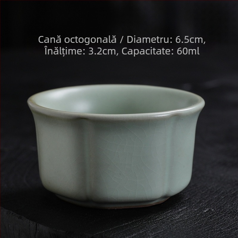 Ceașcă de ceai Ru Kiln, Ge Kiln cu glazură crăpată, ceramică, pentru casă și birou, mică ceașcă pentru degustare de ceai