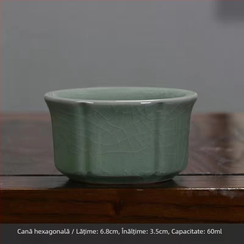 Ceașcă de ceai Ru Kiln, Ge Kiln cu glazură crăpată, ceramică, pentru casă și birou, mică ceașcă pentru degustare de ceai