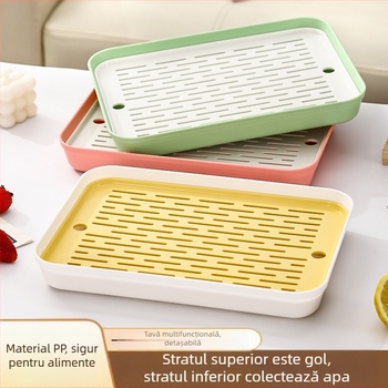 Tavă de ceai pentru casă – design modern, lux ușor, cu drenaj, mic set pentru ceai, stil minimalist chinezo-nordic pentru sufragerie și bucătărie