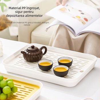 Tavă de ceai pentru casă – design modern, lux ușor, cu drenaj, mic set pentru ceai, stil minimalist chinezo-nordic pentru sufragerie și bucătărie
