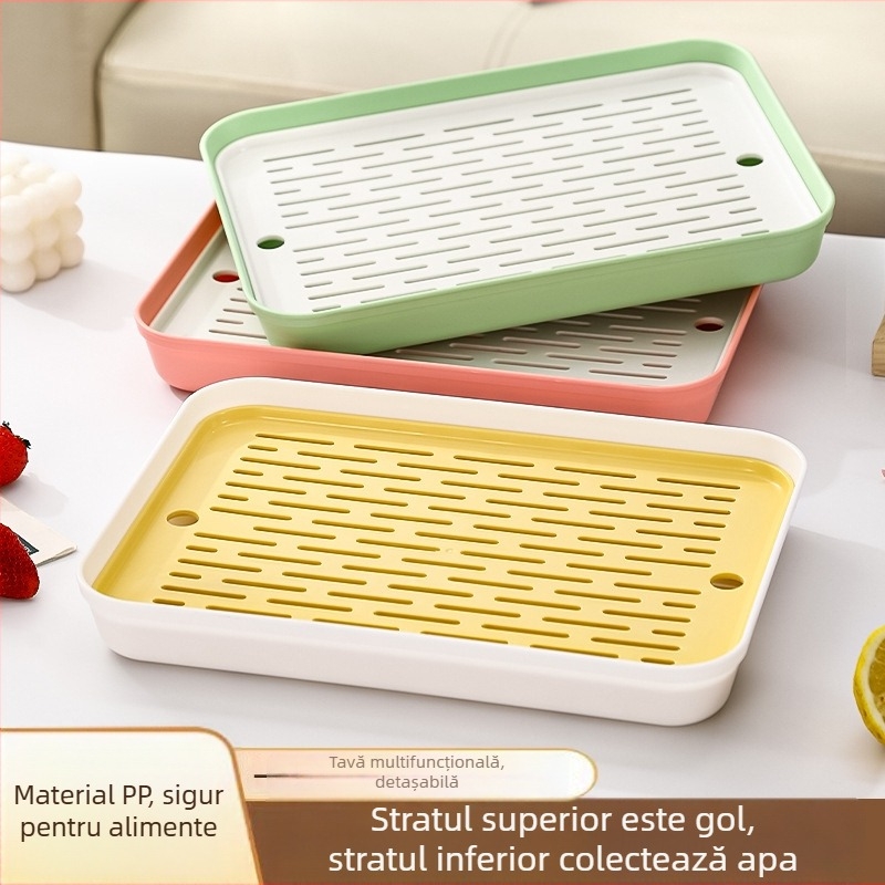 Tavă de ceai pentru casă – design modern, lux ușor, cu drenaj, mic set pentru ceai, stil minimalist chinezo-nordic pentru sufragerie și bucătărie