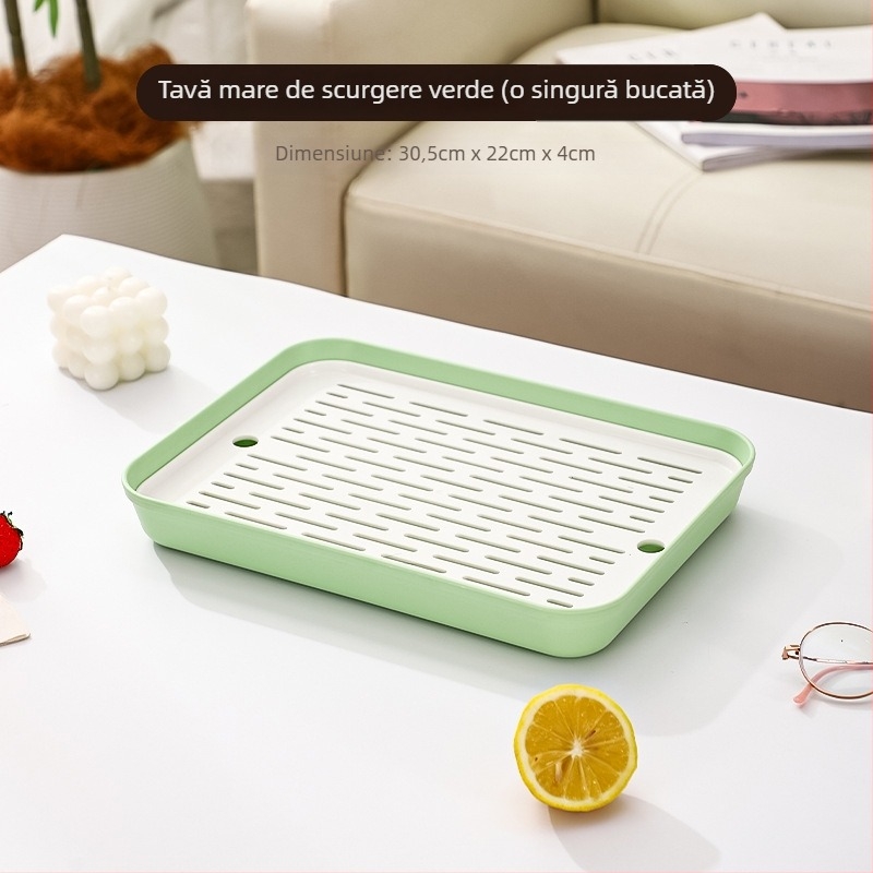 Tavă de ceai pentru casă – design modern, lux ușor, cu drenaj, mic set pentru ceai, stil minimalist chinezo-nordic pentru sufragerie și bucătărie