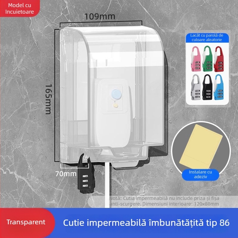 Type 86 Baie: cutie adezivă pentru întrerupător împotriva scurgerilor și stropilor, capac de protecție pentru boiler, set capac priză impermeabil mărit