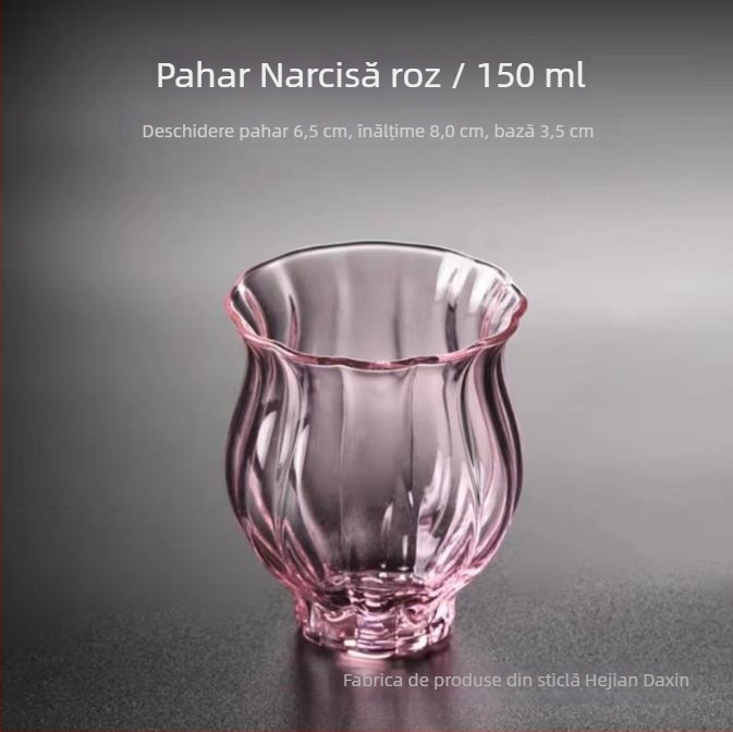 Ceainic din sticlă în stilul Dinastiei Song, pentru prepararea ceaiului verde, rezistent la temperaturi înalte