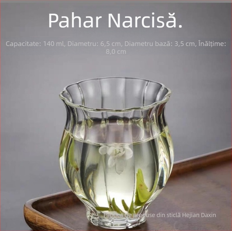 Ceainic din sticlă în stilul Dinastiei Song, pentru prepararea ceaiului verde, rezistent la temperaturi înalte