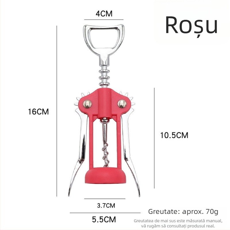 Deschizător de sticle multifuncțional din aliaj de zinc, cu deschizător de șampanie în formă de trompetă și înșurător din oțel inoxidabil