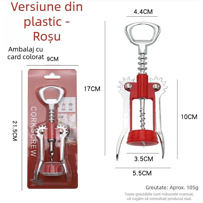 Deschizător de sticle multifuncțional din aliaj de zinc, cu deschizător de șampanie în formă de trompetă și înșurător din oțel inoxidabil