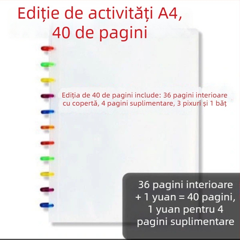 Mapă A4 transparentă cu 11 găuri, pentru certificate și documente, cu secțiuni detașabile, design inspirat de ciuperci