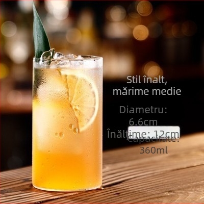 Pahar din sticlă cu pereți drepți, pahar pătrat pentru cocktail, pahar Long Island Iced Tea, pahar Collins subțire în stil japonez, pahar de whiskey