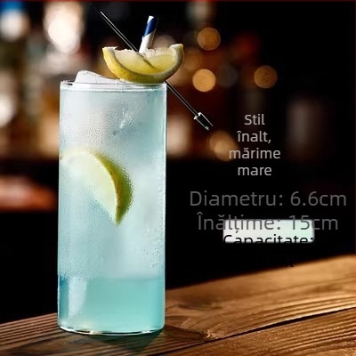 Pahar din sticlă cu pereți drepți, pahar pătrat pentru cocktail, pahar Long Island Iced Tea, pahar Collins subțire în stil japonez, pahar de whiskey