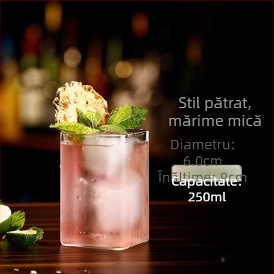 Pahar din sticlă cu pereți drepți, pahar pătrat pentru cocktail, pahar Long Island Iced Tea, pahar Collins subțire în stil japonez, pahar de whiskey