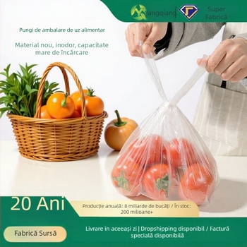 Pungi de plastic albe, transparente, de calitate alimentară, pentru chifle, produse de panificație, fructe și legume; pentru cumpărături și uz casnic