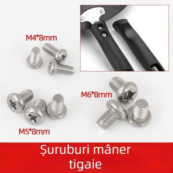 Șuruburi pentru mâner wok din oțel inoxidabil 304 și piulițe pentru mânerul oalei, șuruburi antiderapante, M4/M5/M6×8 mm