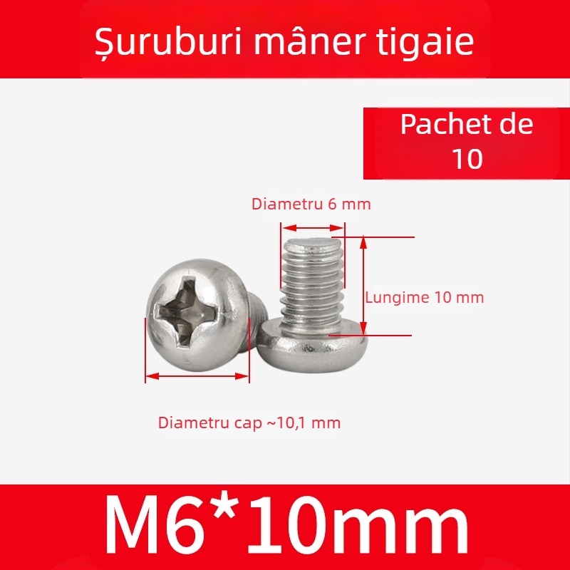 Șuruburi pentru mâner wok din oțel inoxidabil 304 și piulițe pentru mânerul oalei, șuruburi antiderapante, M4/M5/M6×8 mm