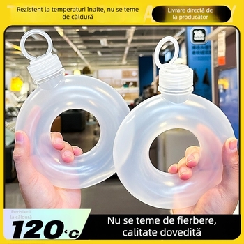 Sticlă de ceai cu lapte rezistentă la temperaturi înalte, finisaj mat, din plastic de unică folosință, gură largă