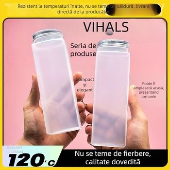 Sticlă de ceai cu lapte rezistentă la temperaturi înalte, finisaj mat, din plastic de unică folosință, gură largă