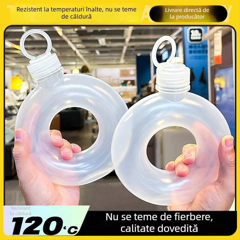 Sticlă de ceai cu lapte rezistentă la temperaturi înalte, finisaj mat, din plastic de unică folosință, gură largă