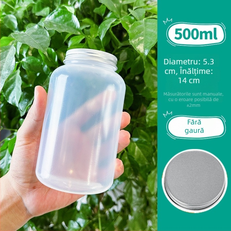 Sticlă de ceai cu lapte rezistentă la temperaturi înalte, finisaj mat, din plastic de unică folosință, gură largă