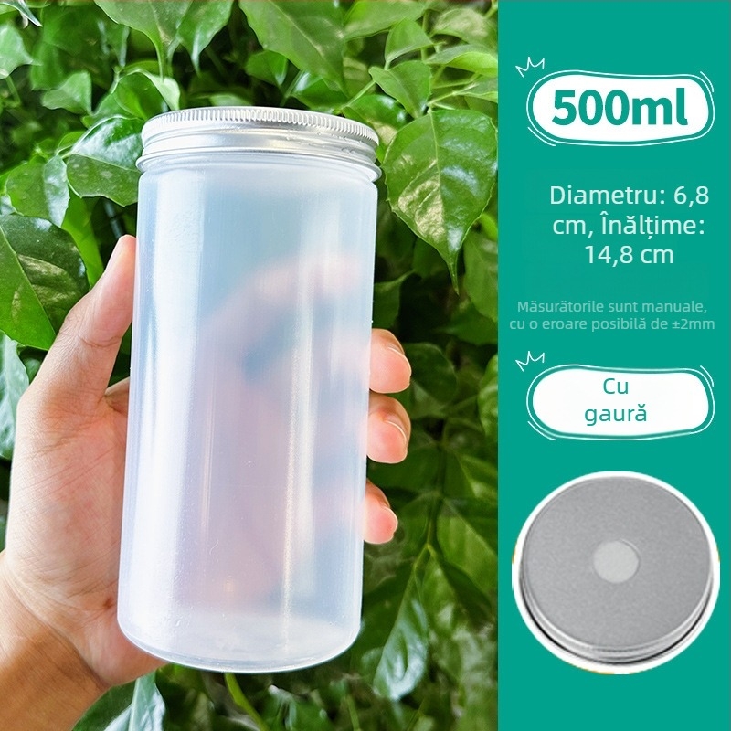 Sticlă de ceai cu lapte rezistentă la temperaturi înalte, finisaj mat, din plastic de unică folosință, gură largă