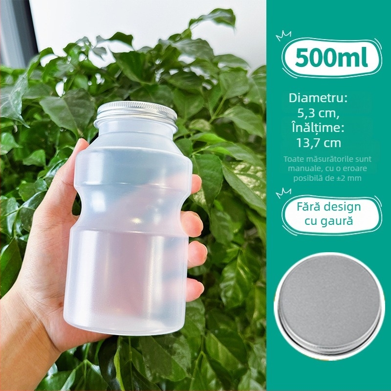 Sticlă de ceai cu lapte rezistentă la temperaturi înalte, finisaj mat, din plastic de unică folosință, gură largă