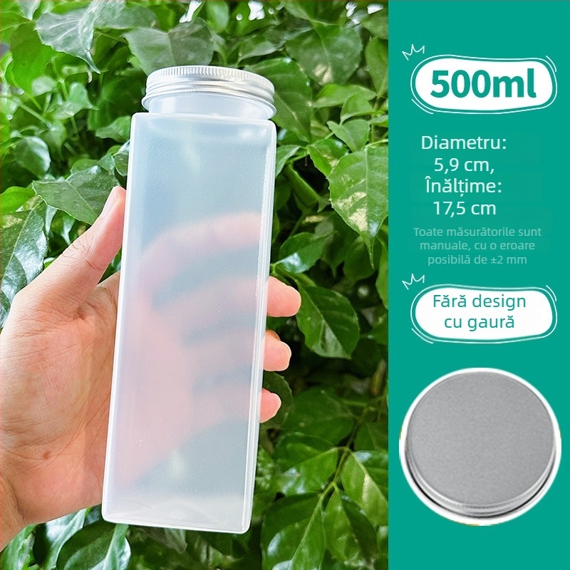 Sticlă de ceai cu lapte rezistentă la temperaturi înalte, finisaj mat, din plastic de unică folosință, gură largă