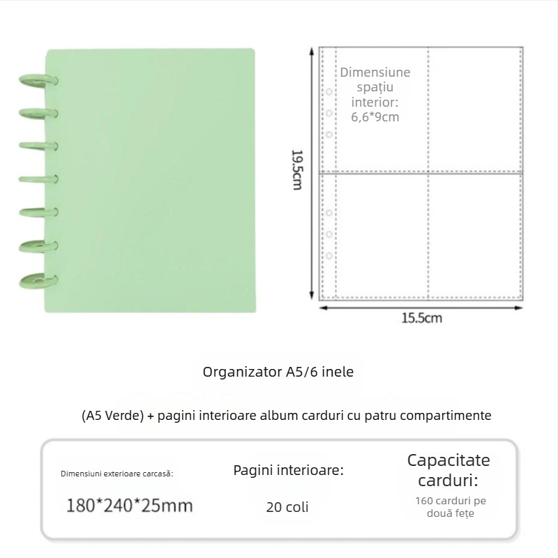 Album de colecție pentru fani cu închidere cu nasture ciupercă de 3 inchi, patru compartimente pentru carduri, 20 de pagini, pentru 30 fotografii Polaroid, album DIY