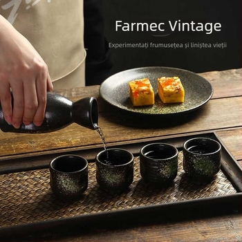Pahar japonez de sake din ceramică, stil retro, rezistent la temperaturi înalte, capacitate 1–100 ml, un singur pahar