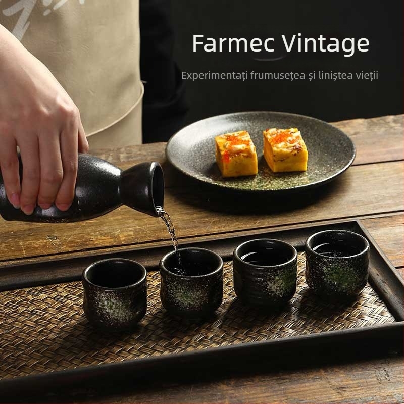 Pahar japonez de sake din ceramică, stil retro, rezistent la temperaturi înalte, capacitate 1–100 ml, un singur pahar