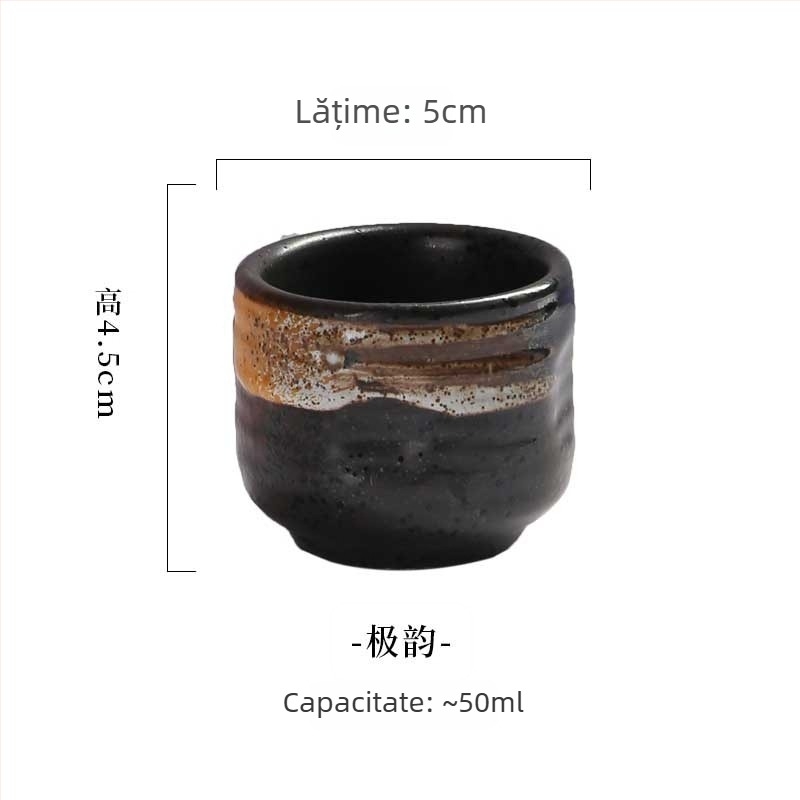 Pahar japonez de sake din ceramică, stil retro, rezistent la temperaturi înalte, capacitate 1–100 ml, un singur pahar