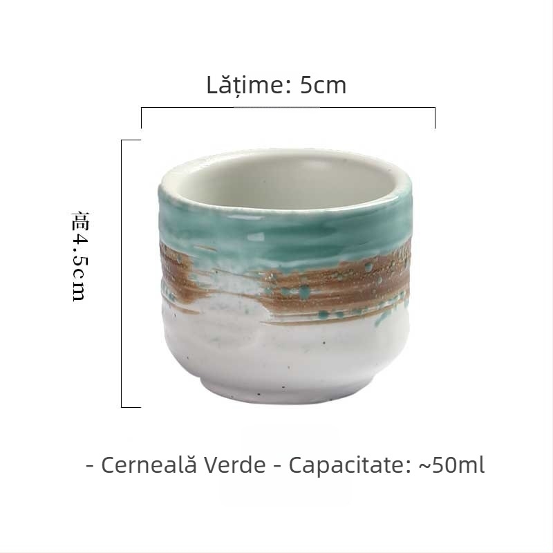Pahar japonez de sake din ceramică, stil retro, rezistent la temperaturi înalte, capacitate 1–100 ml, un singur pahar
