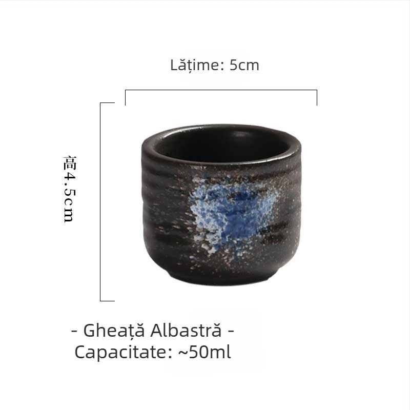 Pahar japonez de sake din ceramică, stil retro, rezistent la temperaturi înalte, capacitate 1–100 ml, un singur pahar