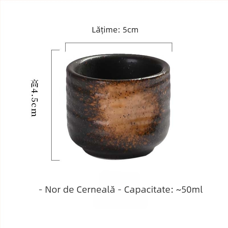 Pahar japonez de sake din ceramică, stil retro, rezistent la temperaturi înalte, capacitate 1–100 ml, un singur pahar
